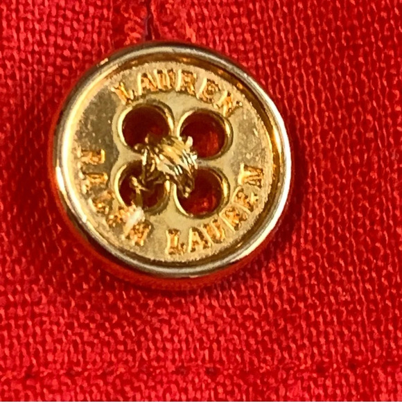 Lauren Ralph Lauren 2X Red 100% Linen Button Up Long Sleeve Shirt Black Label - Picture 7 of 14